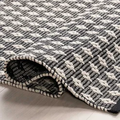 Kirklands Home Black and Ivory Dainty Diamond Area Rug, 4x6 Online