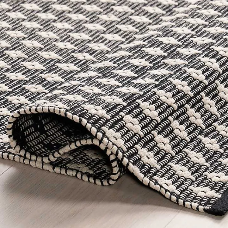 Kirklands Home Black and Ivory Dainty Diamond Area Rug, 4x6 Online