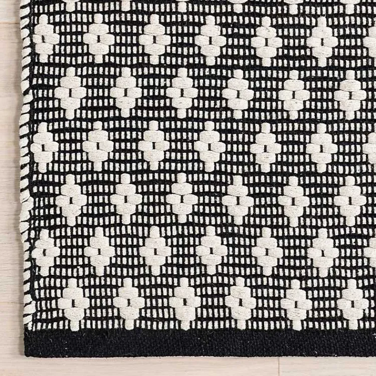 Kirklands Home Black and Ivory Dainty Diamond Area Rug, 4x6 Online