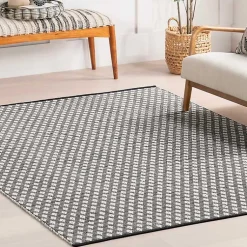 Kirklands Home Black and Ivory Dainty Diamond Area Rug, 4x6 Online