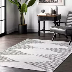 Kirklands Home Black and Ivory Diamond Washable Runner Online