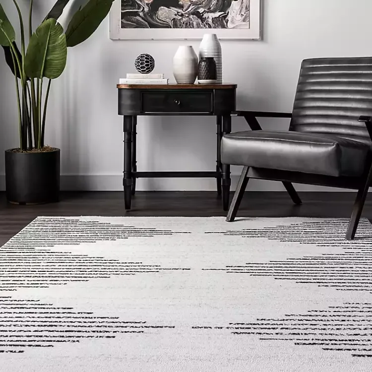 Kirklands Home Black and Ivory Diamond Washable Runner Online