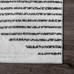 Kirklands Home Black and Ivory Diamond Washable Area Rug, 3x5 Hot
