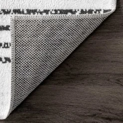 Kirklands Home Black and Ivory Diamond Washable Area Rug, 3x5 Hot