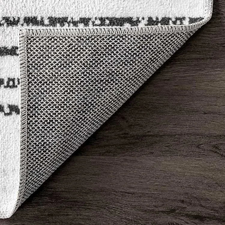 Kirklands Home Black and Ivory Diamond Washable Area Rug, 5x8 Online