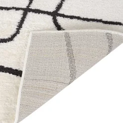 Kirklands Home Black and Ivory Monotone Geo Area Rug, 8x10 Sale