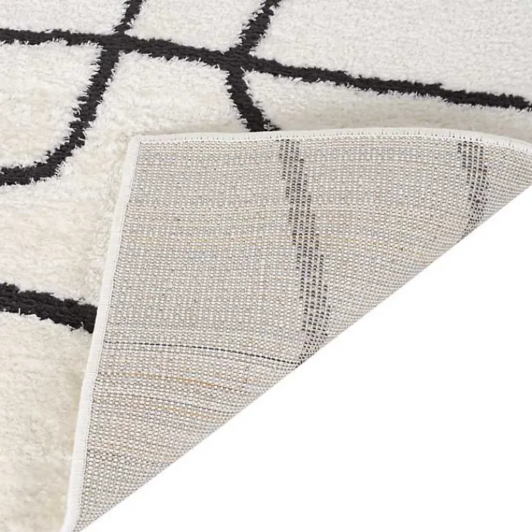 Kirklands Home Black and Ivory Monotone Geo Area Rug, 8x10 Sale