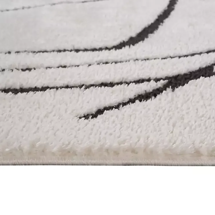 Kirklands Home Black and Ivory Monotone Geo Area Rug, 8x10 Sale
