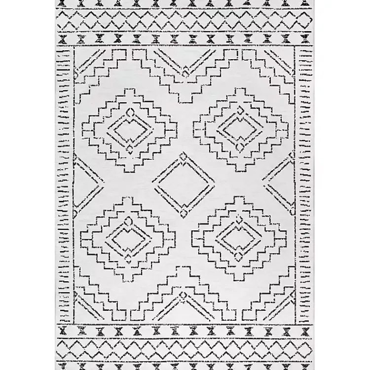 Kirklands Home Black and Ivory Moroccan Washable Runner Outlet