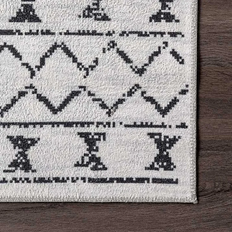 Kirklands Home Black and Ivory Moroccan Washable Area Rug, 3x5 Discount