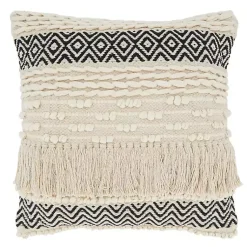 Pillows>Kirklands Home Black and Ivory Moroccan Textured Pillow