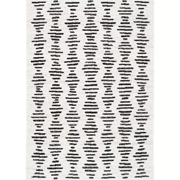 Kirklands Home Black and Ivory Tulum Geometric Area Rug, 5x7 Sale