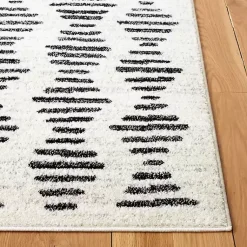 Kirklands Home Black and Ivory Tulum Geometric Area Rug, 5x7 Sale