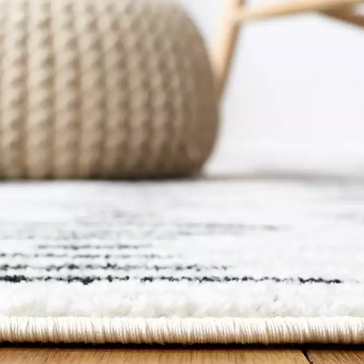 Kirklands Home Black and Ivory Tulum Geometric Area Rug, 5x7 Sale