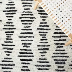 Kirklands Home Black and Ivory Tulum Geometric Area Rug, 8x10 Best