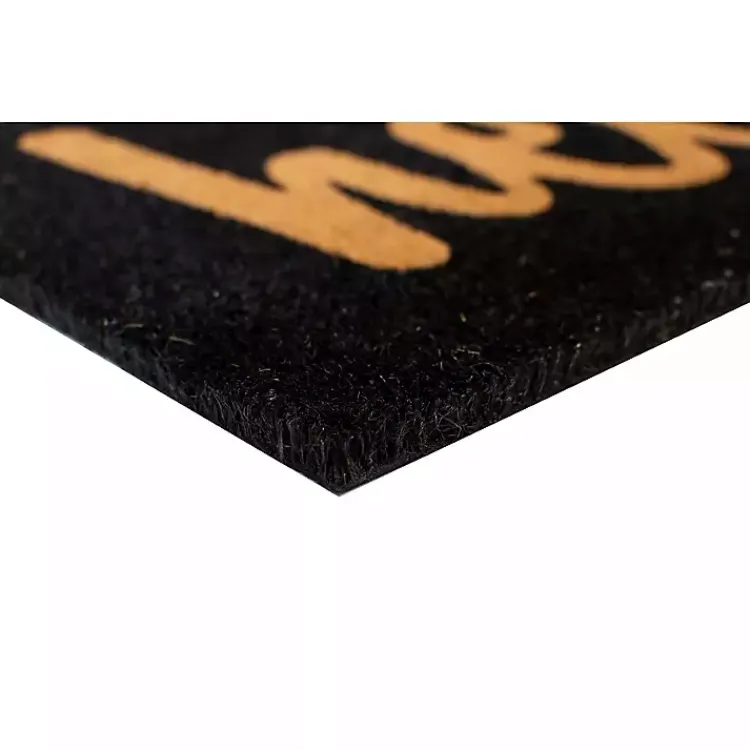 Kirklands Home Black and Natural Coir Hello Doormat, 36x24 in. New