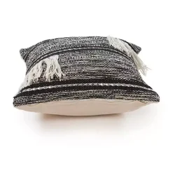 Pillows>Kirklands Home Black and Natural Mingled Texture Pillow