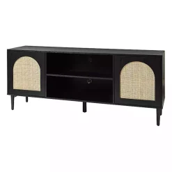 Kirklands Home and Natural Rattan Media Cabinet Black Online