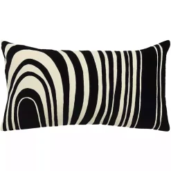 Pillows>Kirklands Home Black and Natural Wave Lumbar Pillow