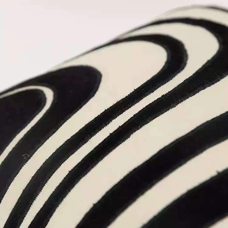 Pillows>Kirklands Home Black and Natural Wave Lumbar Pillow