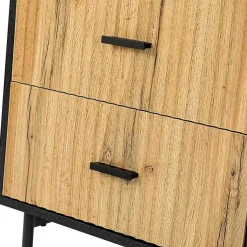 Kirklands Home Black and Natural Wood 2-Drawer Nightstand Hot