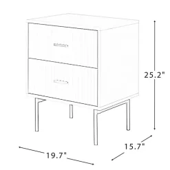 Kirklands Home Black and Natural Wood 2-Drawer Nightstand Hot