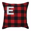 Monogram Seasonal Decor>Kirklands Home Black and Red Buffalo Plaid Monogram E Pillow