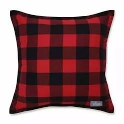 Monogram Seasonal Decor>Kirklands Home Black and Red Buffalo Plaid Monogram K Pillow