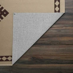Kirklands Home Black and Tan Kilim Washable Area Rug, 5x7 Clearance