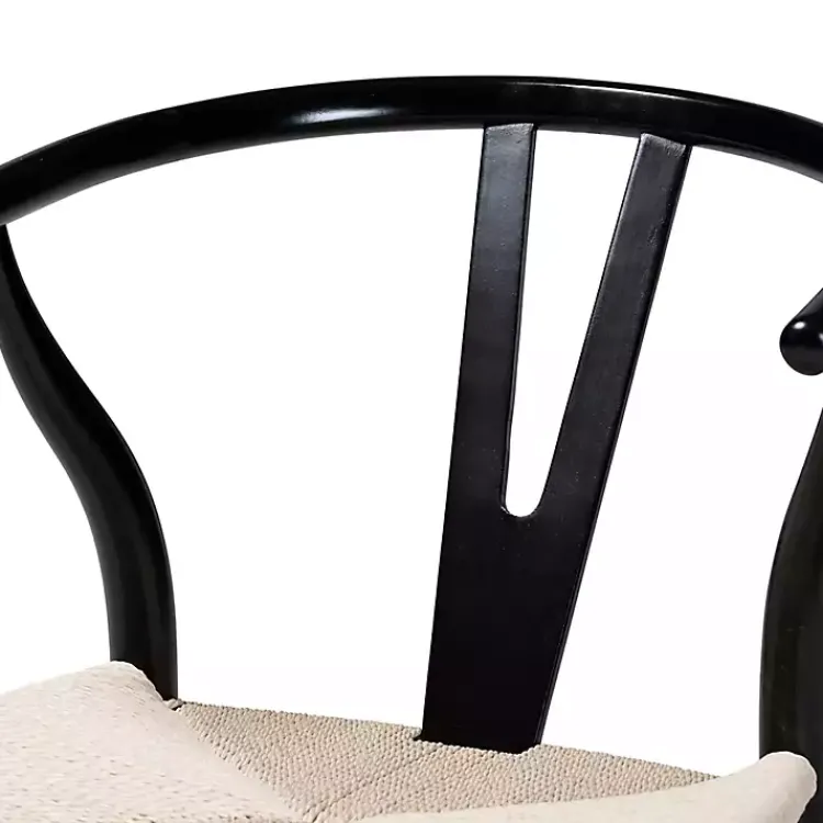 Kirklands Home and Tan Wishbone Dining Chairs, Set of 2 Black Best