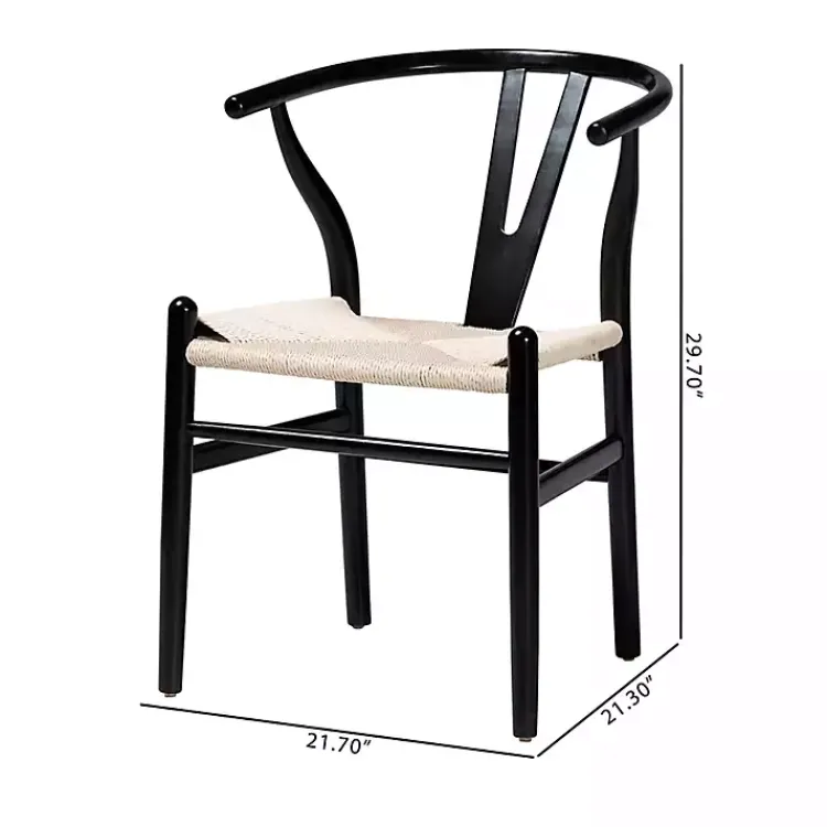 Kirklands Home and Tan Wishbone Dining Chairs, Set of 2 Black Best