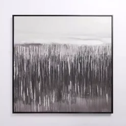 Kirklands Home Black and White Abstract Framed Canvas Art Print Sale