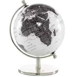 Statues & Figurines>Kirklands Home Black and White Aluminum Globe