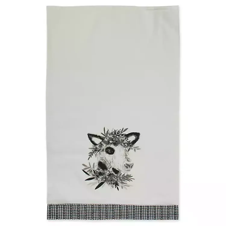 Kirklands Home Black and White Animal Kitchen Towels, Set of 3 New