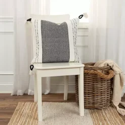 Pillows>Kirklands Home Black and White Block Loop Throw Pillow