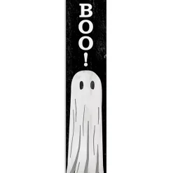 Halloween>Kirklands Home Black and White Boo Ghost Porch Board