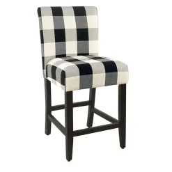 Kirklands Home Black and White Buffalo Check Counter Stool Discount