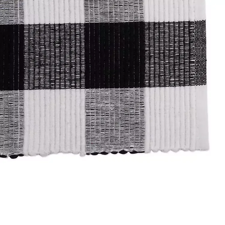 Kirklands Home and White Buffalo Check Placemats, Set of 6 Black New
