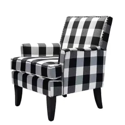 Kirklands Home Black and White Buffalo Check Armchair Sale