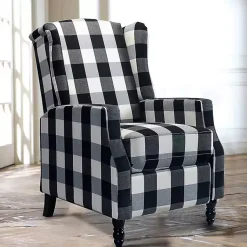 Kirklands Home Black and White Buffalo Check Recliner