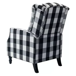Kirklands Home Black and White Buffalo Check Recliner