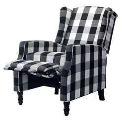 Kirklands Home Black and White Buffalo Check Recliner