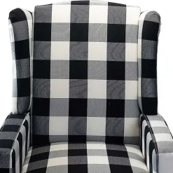 Kirklands Home Black and White Buffalo Check Recliner