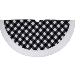 Christmas Tree Skirts & Collars>Kirklands Home Black and White Buffalo Check Sherpa Tree Skirt