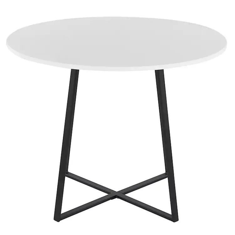 Kirklands Home Black and Canary Cosmo Round Dining Table White Sale