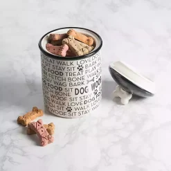 Kirklands Home Black and White Ceramic Canister Clearance