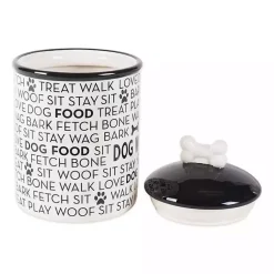Kirklands Home Black and White Ceramic Canister Clearance