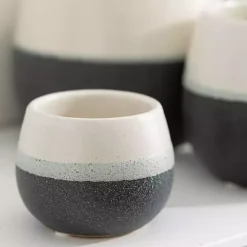 Kirklands Home Black and White Ceramic Planters, Set of 3 Hot
