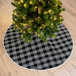 Christmas Tree Skirts & Collars>Kirklands Home Black and White Check Christmas Tree Skirt