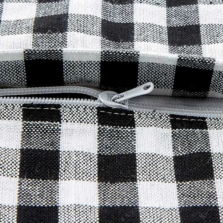 Pillows>Kirklands Home and White Check Pillow Covers, Set of 4 Black